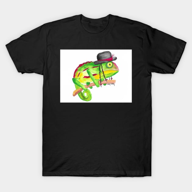 Karma Chameleon Watercolor T-Shirt by Wendysmalley